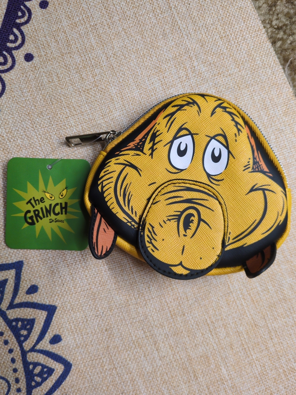 Dr. Seuss Max Dog Coin Purse in Yellow and Black
